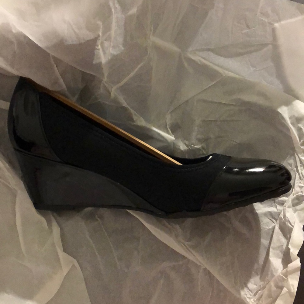 Black Stretch Life Stride Wedges 8.5W